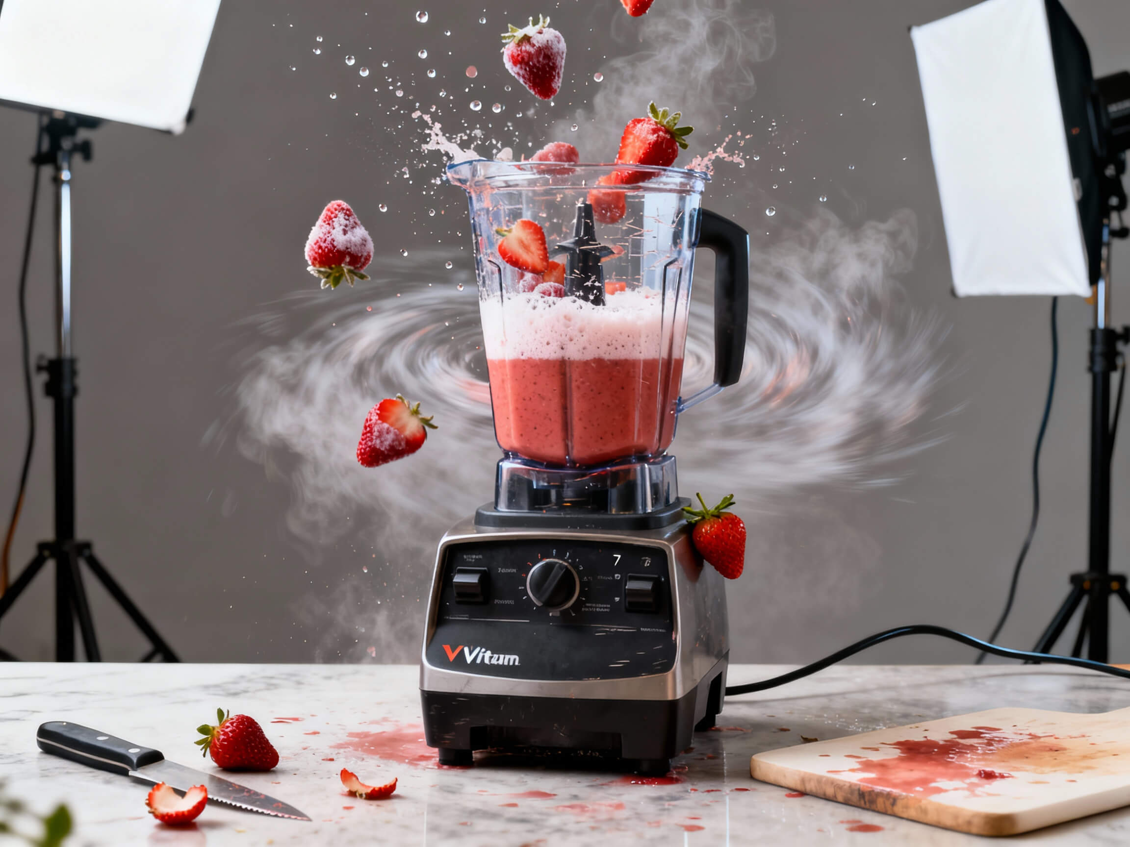 Strawberry blender action